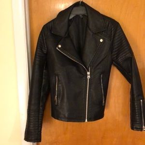 Top shop size 10 leather biker coat